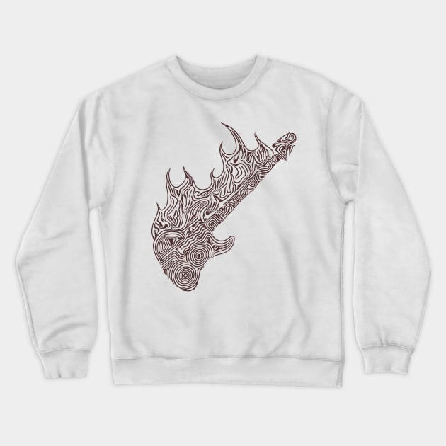 Flaming Bass Guitar Crewneck Sweatshirt by PsychedelicDesignCompany